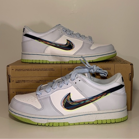 🧃[BRAND NEW] NIKE DUNK LOW 3D SWOOSH GREY GRADE SCHOOL SHOES SIZE 6 SNEAKERS 🧃 - Picture 8 of 13